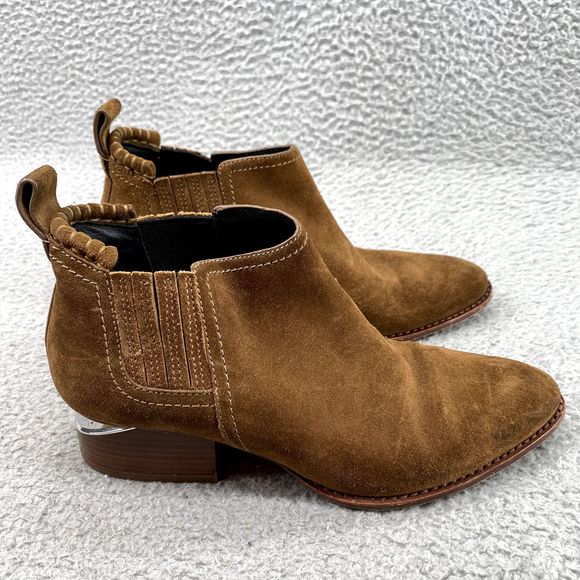 Alexander Wang Shoes Adult EU 35/ US 5 Tan Leather Kori Rose Gold Ankle Boots - Picture 7 of 13